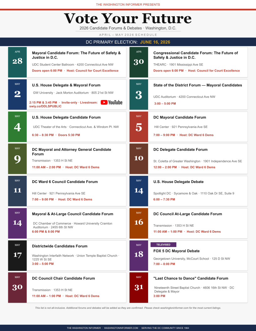 Vote Your Future: 2026 DC Primary Candidate Forums and Debates Schedule