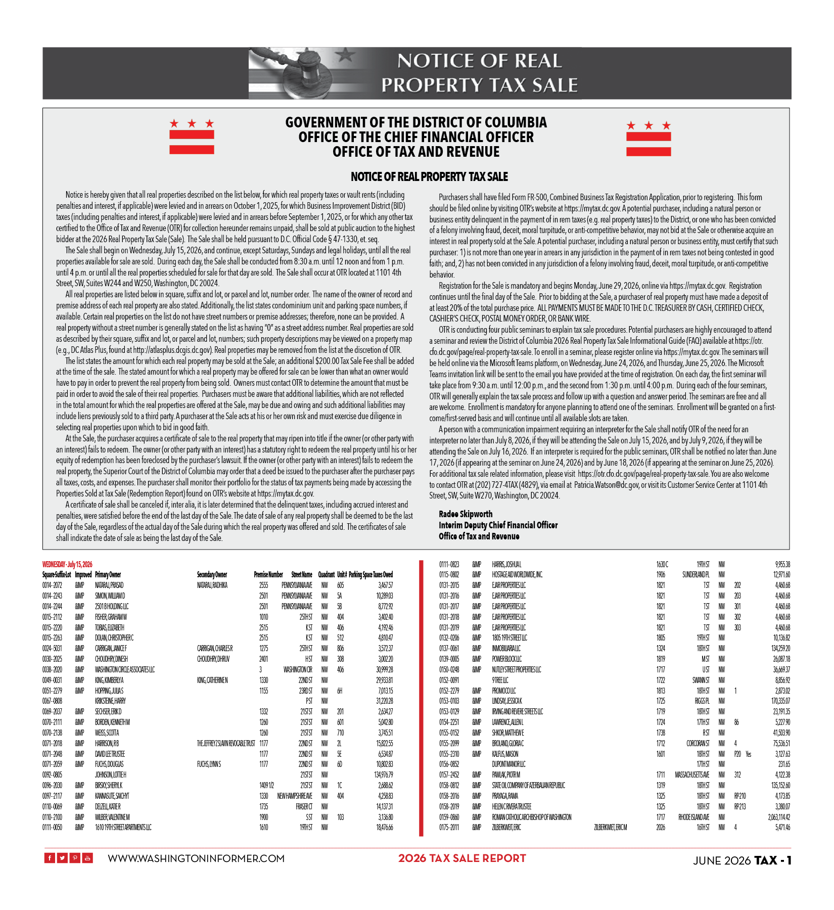 2026 Property Tax Sale Supplement
