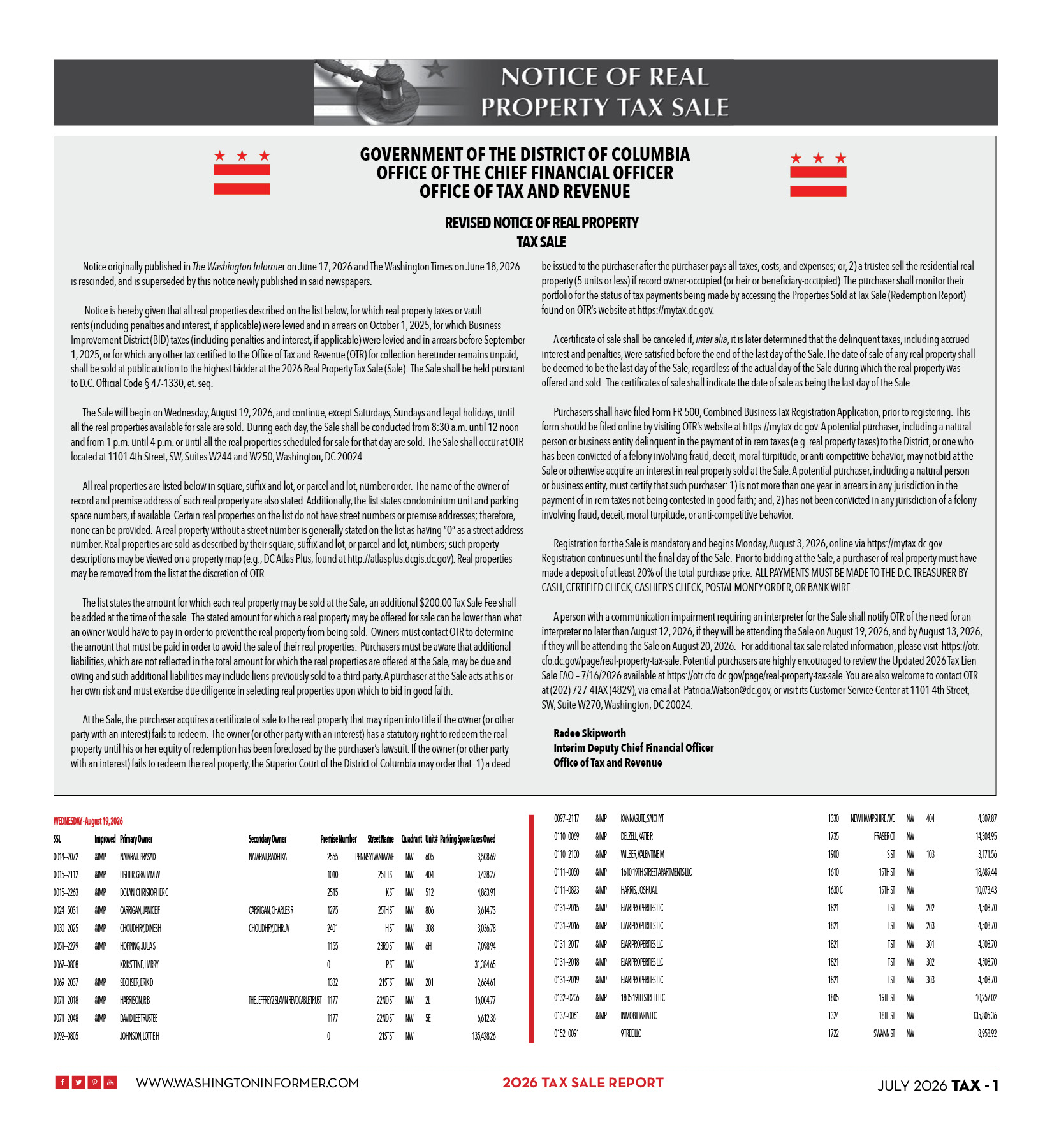 2026 DC Tax Sale Reposting